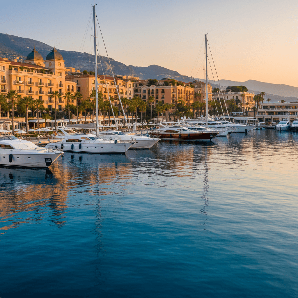 French Riviera - Mediterranean sailing destination with crystal blue waters and luxury yachts